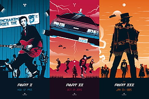 Back to the Future Trilogy Poster Art by Julien Rico Jr HD wallpaper