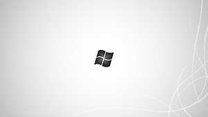 Minimalist Windows 10 Logo on White Background with Subtle Curved Lines HD wallpaper
