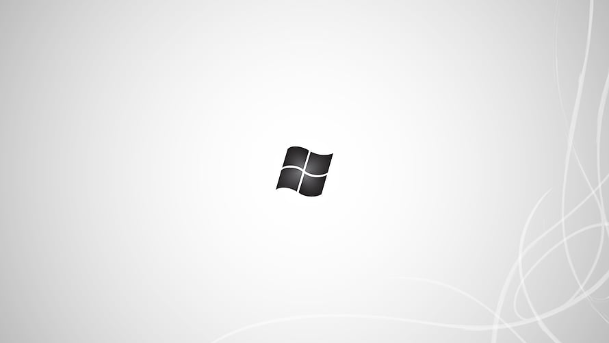 Minimalist Windows 10 Logo on White Background with Subtle Curved Lines HD wallpaper