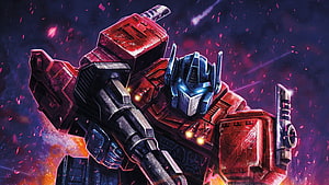 Optimus Prime Battle Ready in Cinematic Transformers Prime Illustration HD wallpaper