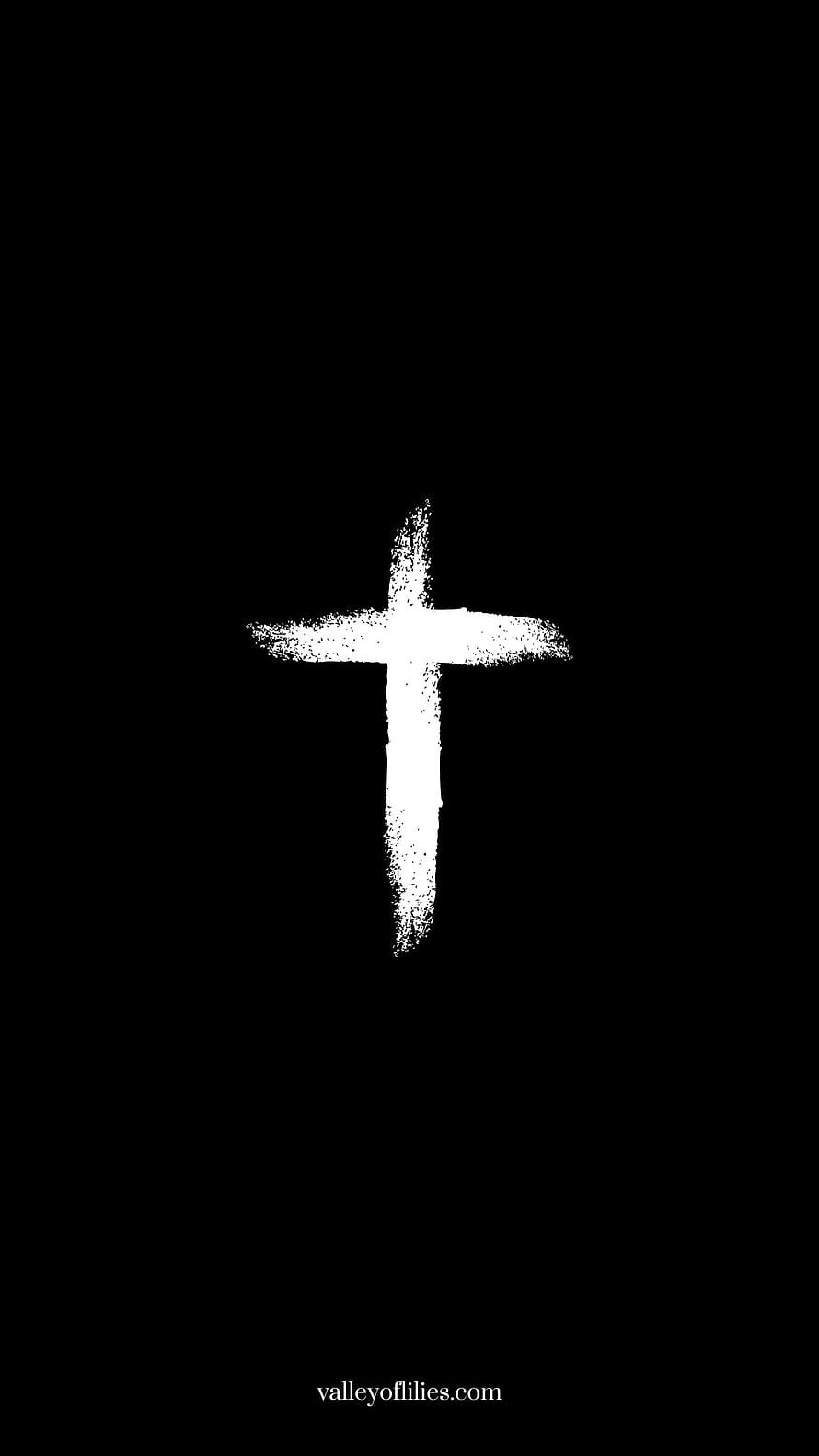 Minimalist White Cross on Black Background for Christian Faith and Reflection HD phone wallpaper