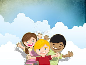 Cheerful Diverse Children Illustration for Sunday School and Youth Ministry HD wallpaper