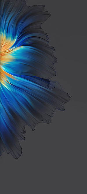Mi Mix 4 Abstract Blue and Gold Flowing Fabric on Dark Background HD phone wallpaper