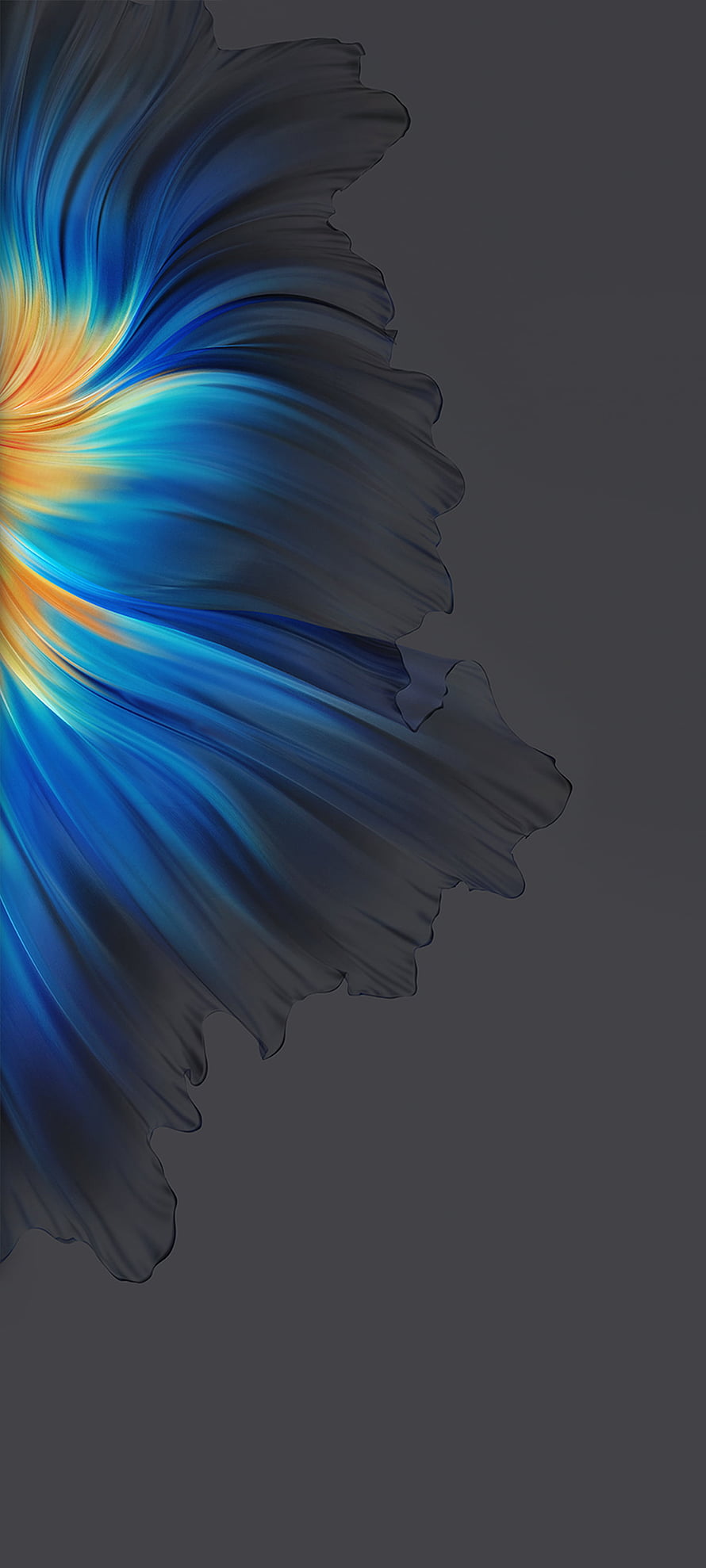 Mi Mix 4 Abstract Blue and Gold Flowing Fabric on Dark Background HD phone wallpaper