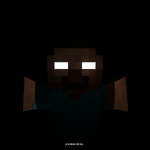Herobrine Creepy Minecraft Character with Glowing White Eyes in Dark Shadow HD phone wallpaper