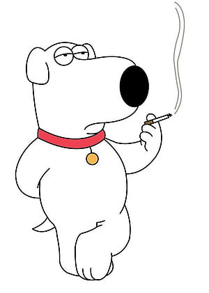 Brian from Family Guy Smoking a Cigarette in Minimalist Line Art Style HD phone wallpaper