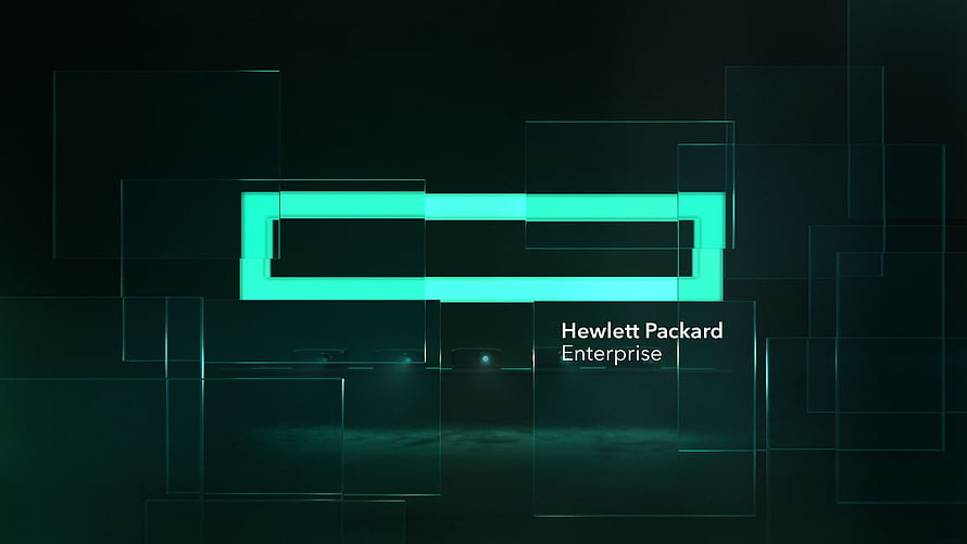 Hewlett Packard Enterprise Neon Logo on Dark Geometric Background HD wallpaper