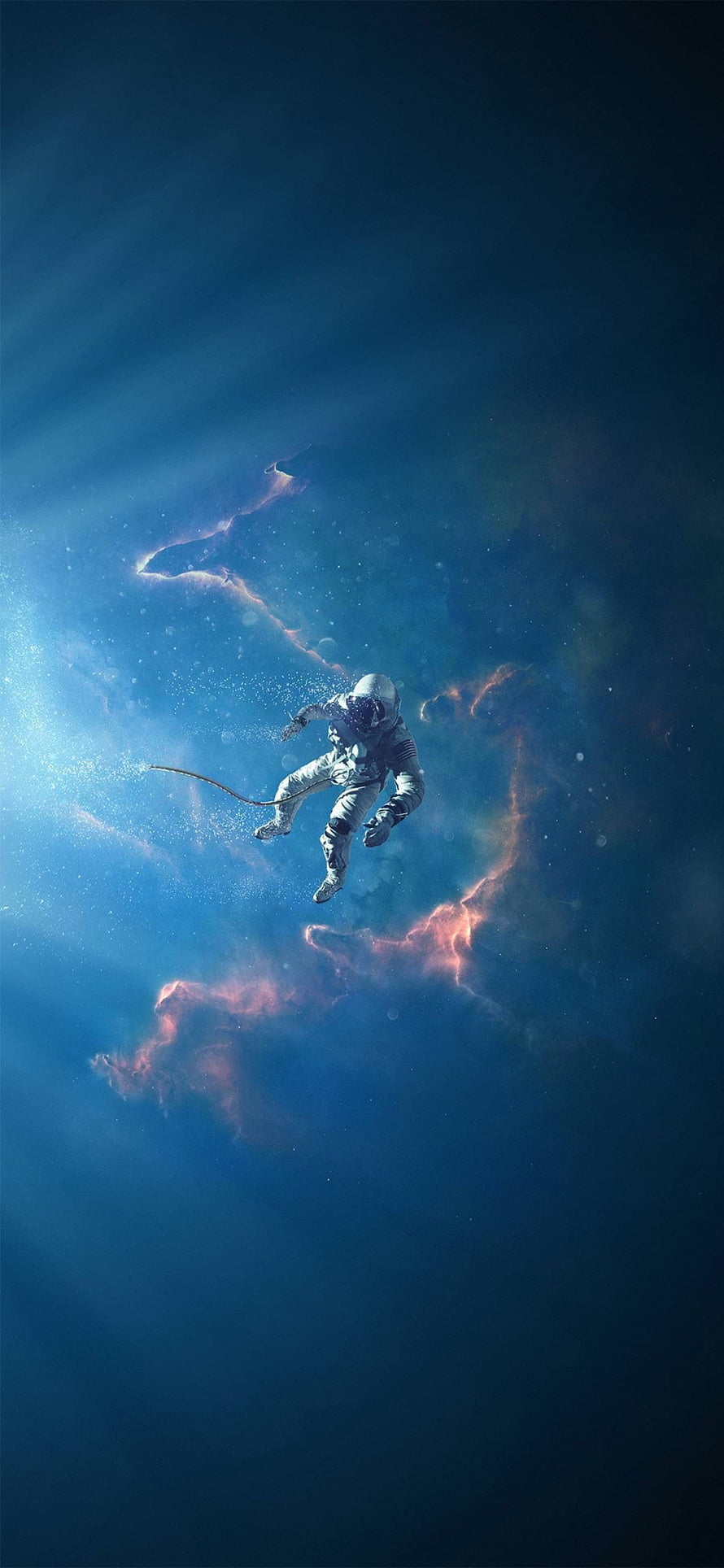 Astronaut Floating in Deep Space Nebula with Cosmic Dust and Starlight HD phone wallpaper