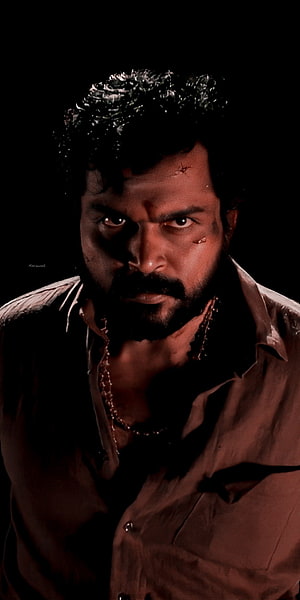 Vikram Intense Portrait in Kaithi Film Still with Dark Dramatic Lighting HD phone wallpaper