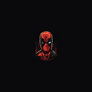Deadpool Vector Portrait with Dual Katanas on Black Background HD phone wallpaper
