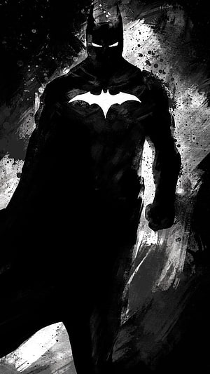 Batman in a dramatic black and white ink wash illustration with glowing eyes and a dark, gritty atmosphere, - Abstract Batman super hero dark night movie Mobile #Abstract #batman #super #hero #dark #night #movie #Mobile # # #Android #Mobile # # HD phone wallpaper