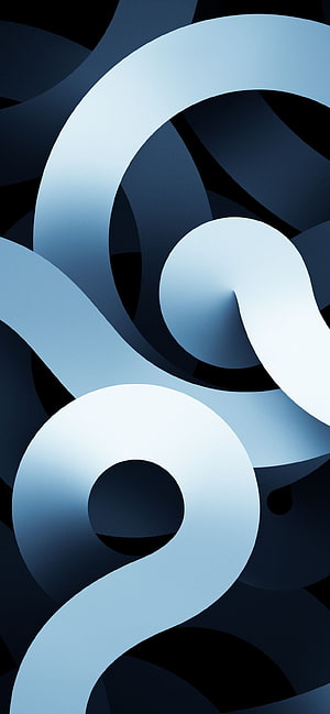 Abstract Blue Swirls and Curves on Dark Background Minimalist Digital Art HD phone wallpaper