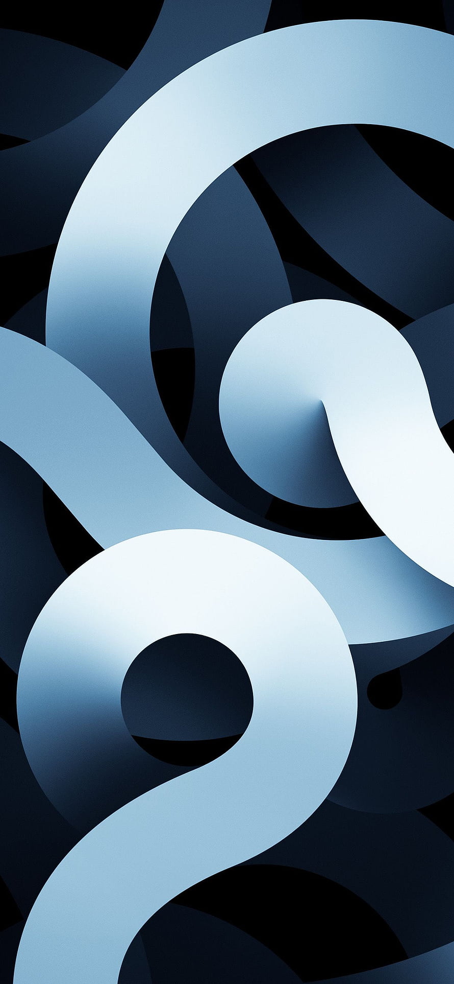 Abstract Blue Swirls and Curves on Dark Background Minimalist Digital Art HD phone wallpaper