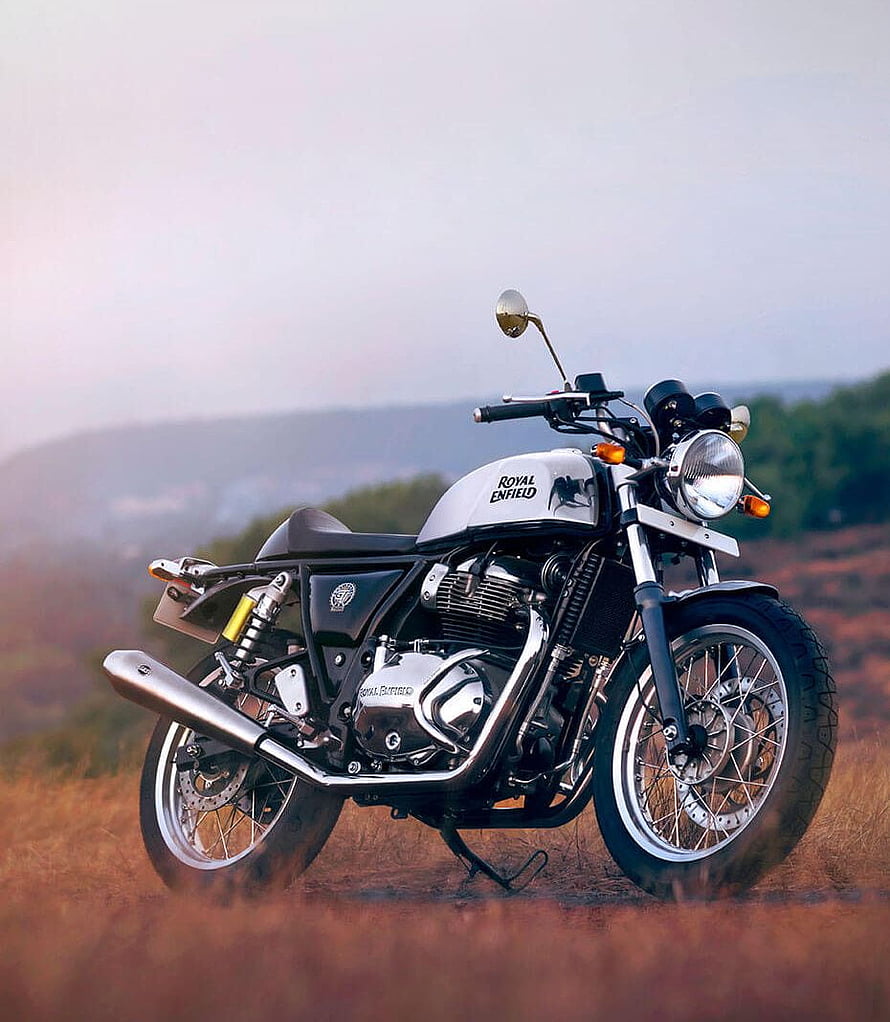 Royal Enfield Continental GT 650 Classic Motorcycle on a Scenic Hilltop Trail HD phone wallpaper