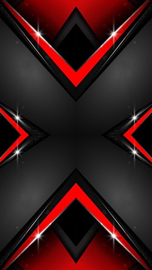Red and Black Geometric X Pattern with Neon Accents and Sparkles HD phone wallpaper