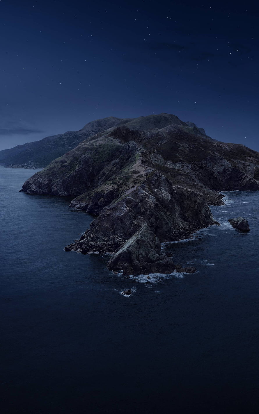 Misty Coastal Mountain Ridge Under a Starry Night Sky HD phone wallpaper
