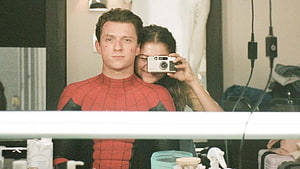 Tom Holland as Spider-Man and Zendaya as MJ in a candid mirror selfie HD wallpaper