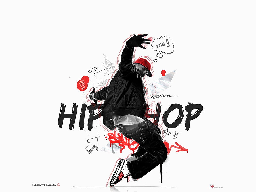 Dynamic Hip Hop Dancer Illustration with Graffiti and Street Art Elements HD wallpaper