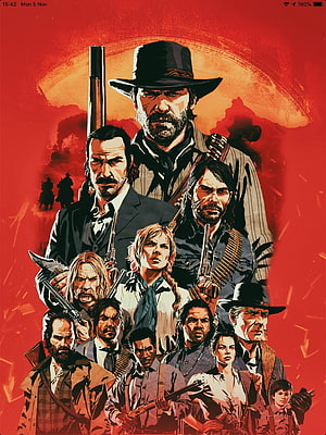 Red Dead Redemption 2 Character Lineup Poster Artwork HD phone wallpaper