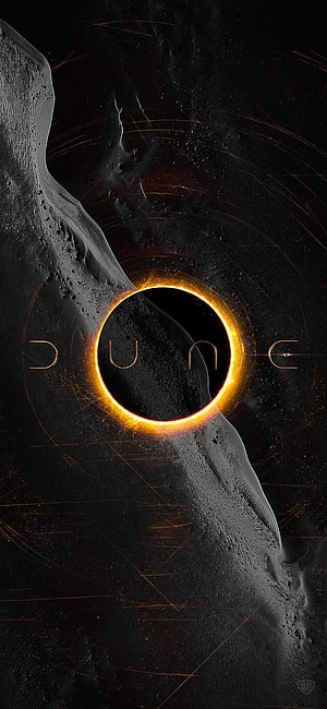 Dune Part Two Official Movie Poster with Golden Ring and Desert Dunes HD phone wallpaper