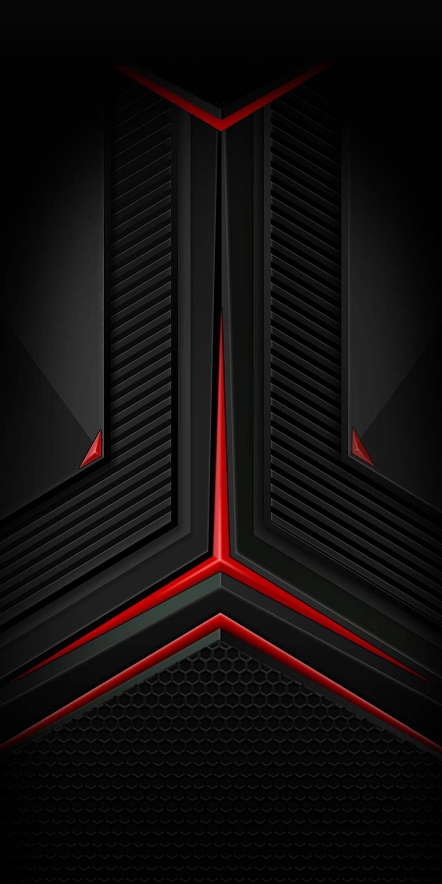 Sleek Black and Red Geometric Phone Design with Angular Lines and Hexagonal Texture HD phone wallpaper