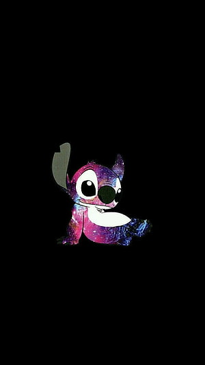 Stitch Galaxy Nebula Artwork on Black Background HD phone wallpaper
