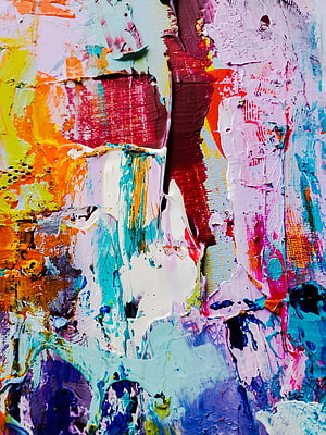 Vibrant Impasto Abstract Painting with Thick Textured Brushstrokes in Bold Colors HD phone wallpaper