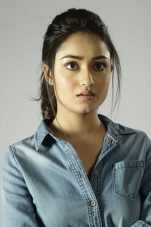 Tridha Choudhury Studio Portrait in Denim Shirt HD phone wallpaper