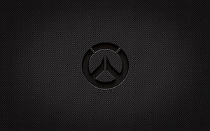Overwatch Carbon Fiber Emblem on Dark Textured Background HD wallpaper