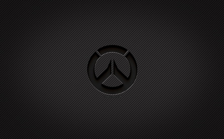 Overwatch Carbon Fiber Emblem on Dark Textured Background HD wallpaper
