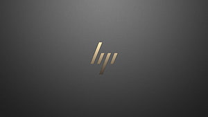 HP Spectre Gold Logo on Dark Gray Minimalist Background HD wallpaper