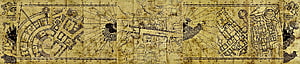 Marauder's Map from Harry Potter with detailed Hogwarts floor plans and magical annotations HD wallpaper