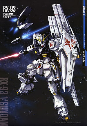 RX-93 V Gundam in Space Combat from Mobile Suit Gundam Char's Counterattack HD phone wallpaper