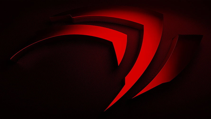 Nvidia GeForce Red Abstract Logo on Dark Carbon Fiber Background HD wallpaper