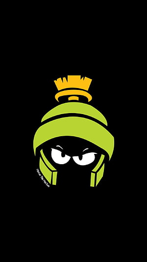 Minimalist Green Ninja Character with Golden Crown on Black Background HD phone wallpaper