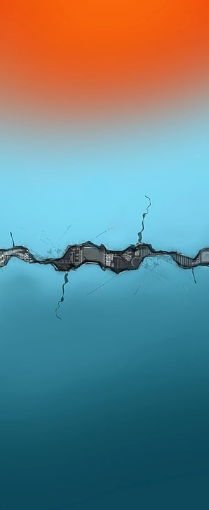 Samsung Galaxy Z Flip 3 Cracked Screen Gradient Wallpaper HD phone wallpaper