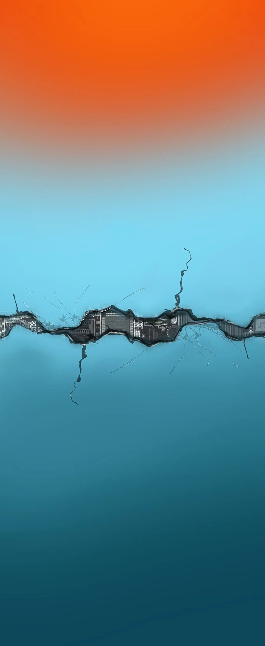 Samsung Galaxy Z Flip 3 Cracked Screen Gradient Wallpaper HD phone wallpaper