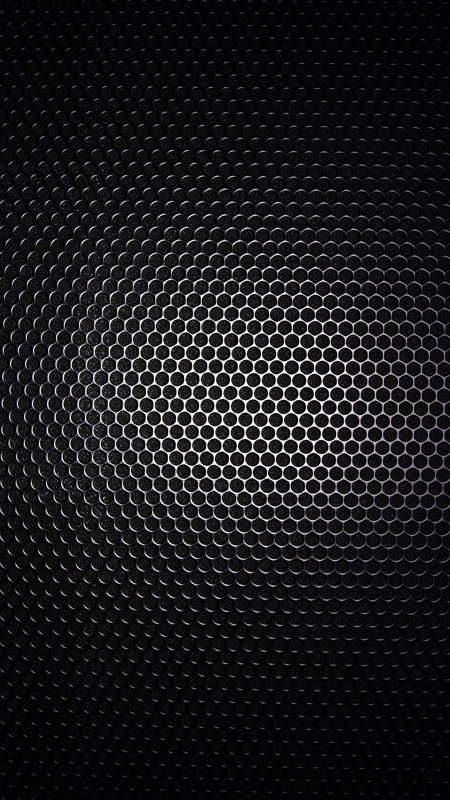 Dark Metallic Hexagonal Mesh Pattern with Central Radial Glow HD phone wallpaper