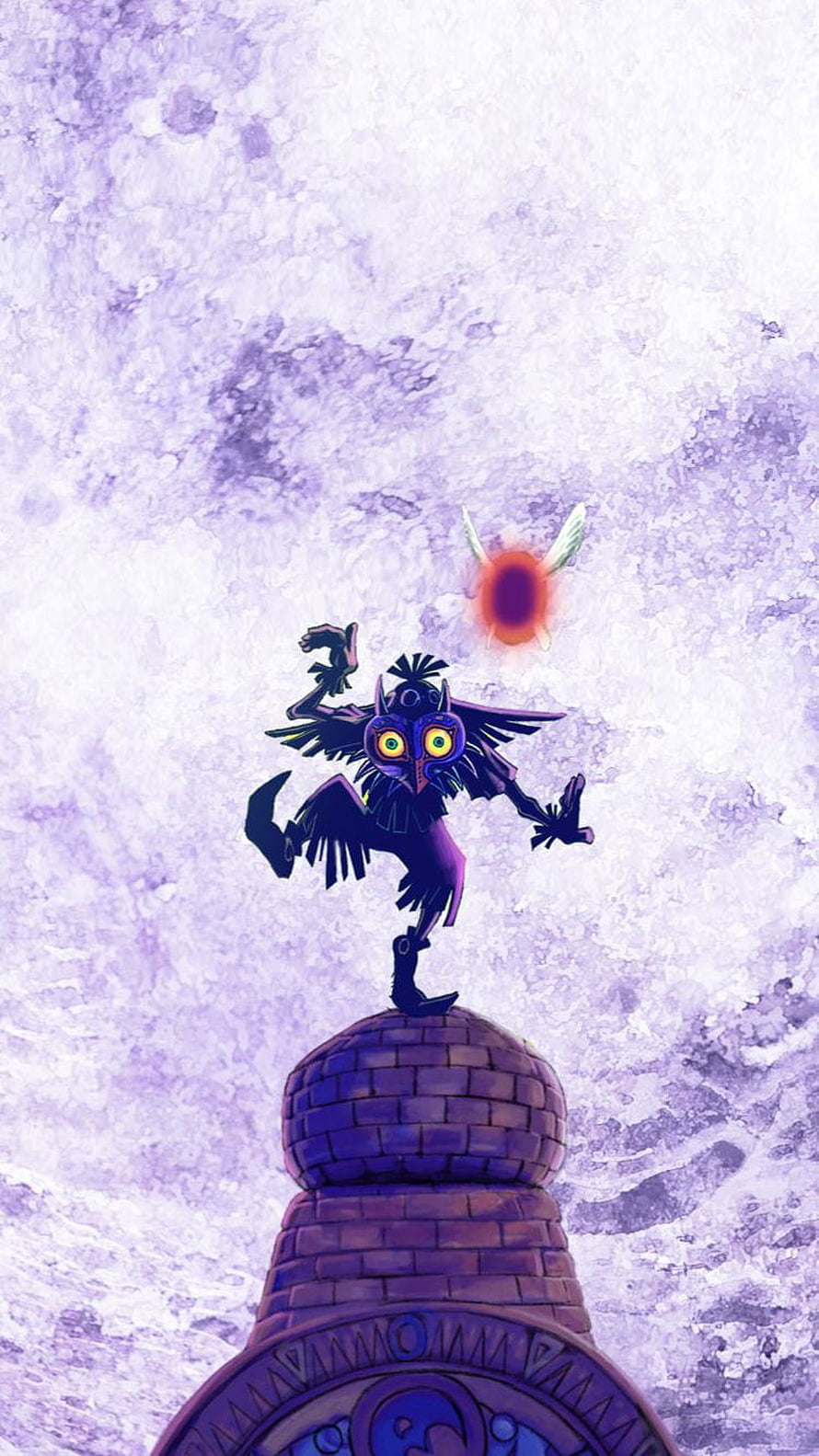 Skull Kid Standing on Tower Spire in Majora's Mask 3D HD phone wallpaper