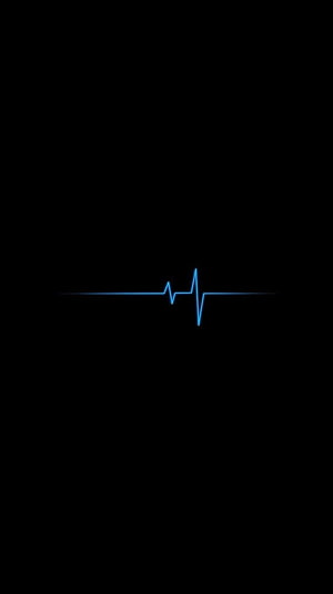 Minimalist Blue EKG Heartbeat Line on Black Background HD phone wallpaper