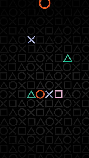 PlayStation Controller Button Icons Minimalist Dark Geometric Pattern Wallpaper HD phone wallpaper
