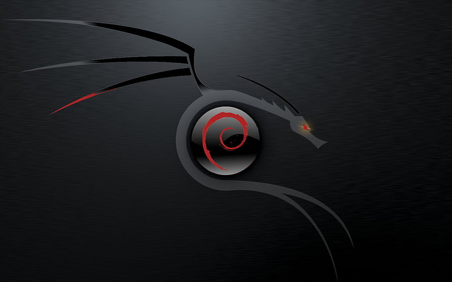 Kali Linux Nethunter Dragon Eye Logo on Dark Brushed Metal Background HD wallpaper