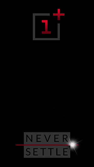 OnePlus Never Settle Minimalist Black Wallpaper with Red Logo and Lens Flare HD phone wallpaper