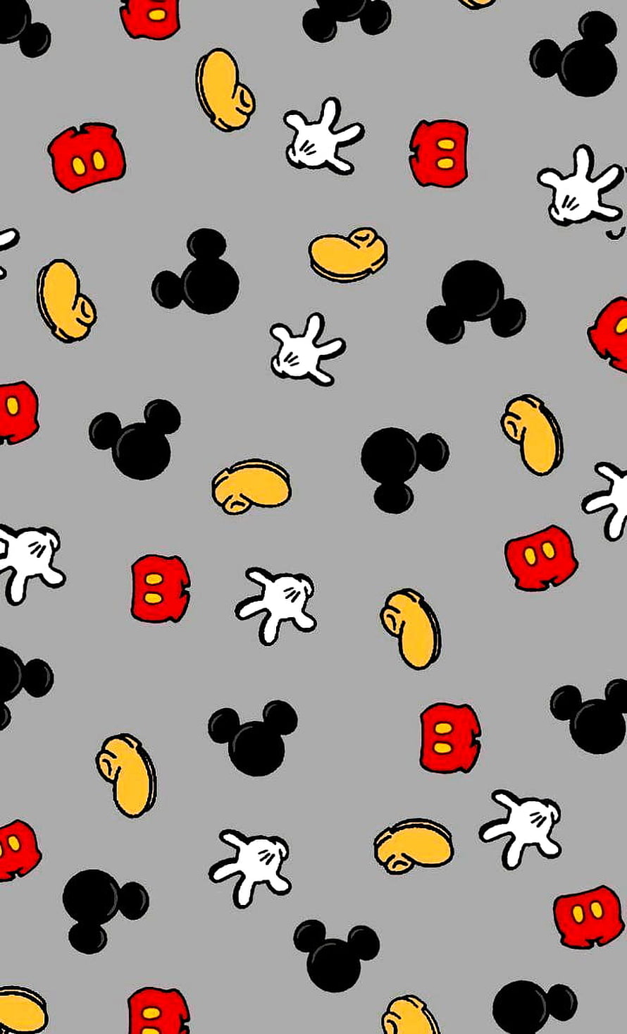 Mickey Mouse Icon Pattern Wallpaper with Classic Silhouettes and Cartoon Elements HD phone wallpaper