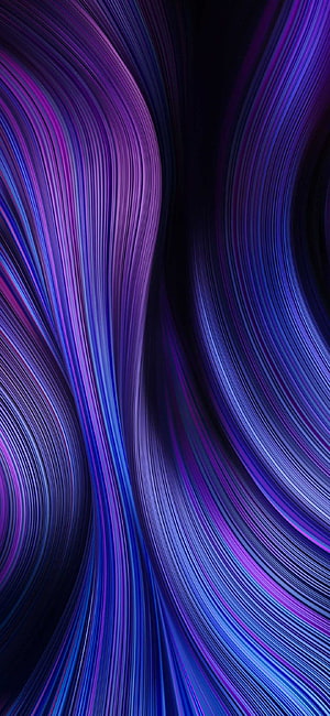 Vibrant Purple and Blue Flowing Abstract Lines on Dark Background HD phone wallpaper
