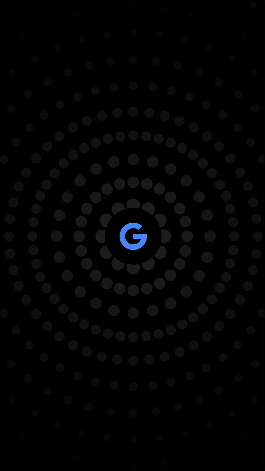 Minimalist Google Pixel Dark Mode Wallpaper with Concentric Dot Pattern HD phone wallpaper