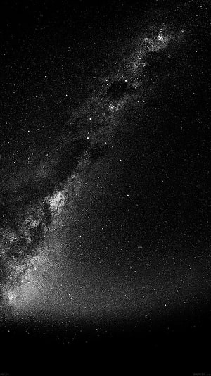 Monochrome Milky Way Galaxy Diagonal Star Field Against Deep Black Space HD phone wallpaper