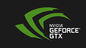 NVIDIA GeForce GTX Green Logo on Black Background HD wallpaper