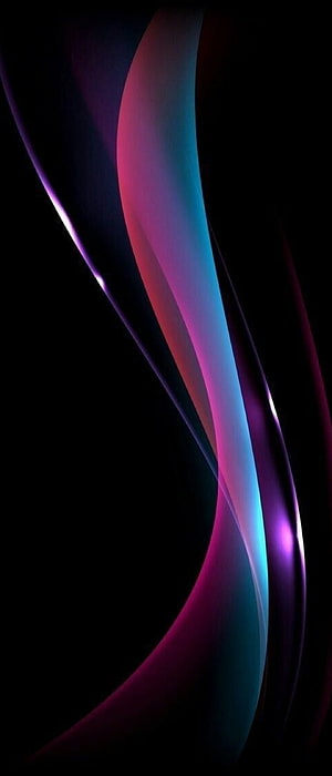 Abstract Neon Gradient Ribbons on Black Background HD phone wallpaper