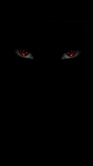 Naruto Dark Eyes in Shadow, Glowing Red Anime Horror Wallpaper HD phone wallpaper